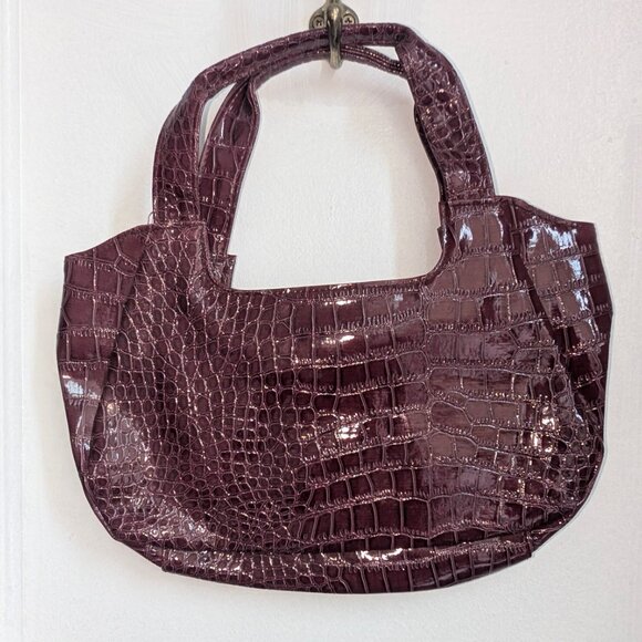 Wine Faux Snakeskin Purse - Picture 2 of 12
